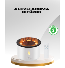 Alev Efektli Aromaterapi Difüzörü – 360 ml Su Hazneli, Sessiz ve Zaman Ayarlı
