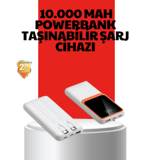 10000 mAh Taşınabilir Powerbank – Çift Çıkışlı Type-C ve Lightning Uyumlu