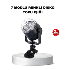 Müzik Ritmine Duyarlı Renkli Disko Topu – 7 Modlu Işıklı Parti Lambası