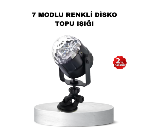 Müzik Ritmine Duyarlı Renkli Disko Topu – 7 Modlu Işıklı Parti Lambası