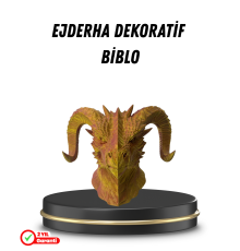 Asil Tasarım Gold–Red Ejderha Heykeli Hediyelik Fantastik Dekor