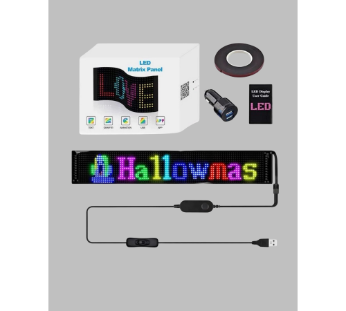 USB Destekli LED Mağaza Tabelası – Renkli RGB Kayan Yazı Paneli