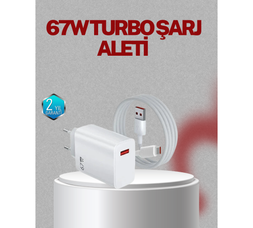 67 Watt Type C Şarj Adaptörü Asus Zenfone 7 8 9 Uyumlu