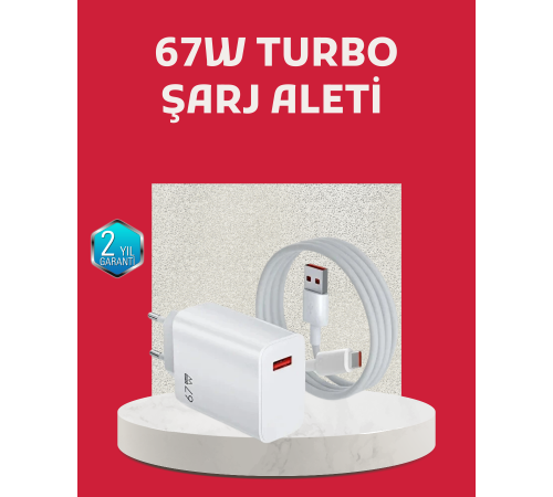 67 Watt Turbo Şarj Cihazı Motorola G30 G50 G60 G82 Uyumlu