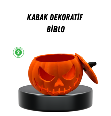 21 cm Kapaklı Balkabağı Kutu Konsept Dekor Şeker Saklama Kabı