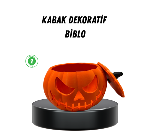 21 cm Kapaklı Balkabağı Kutu Konsept Dekor Şeker Saklama Kabı