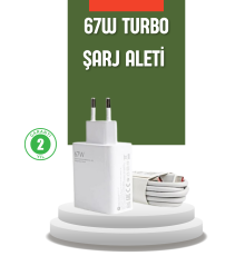67 Watt Turbo Şarj Cihazı  Redmi Note 10 11 12 Uyumlu