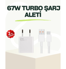 67 Watt Güçlü Çift Turbo Şarj Aleti iPhone 13 14 15 Pro Max Uyumlu