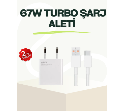 67 Watt Güçlü Çift Turbo Şarj Aleti iPhone 13 14 15 Pro Max Uyumlu