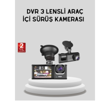 Full HD Üç Kameralı Araç Kamerası 170° Geniş Açılı ve Park Destekli