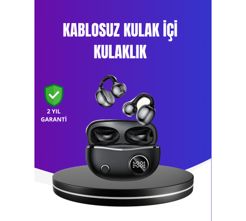 Ergonomik Klipsli Kablosuz Kulaklık – 30 Saat Pil ve Dokunmatik Kontrol Özelliği
