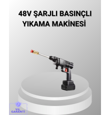 48V Kablosuz Yıkama Makinesi – 2 Pil, Köpük Tankı ve Ayarlanabilir