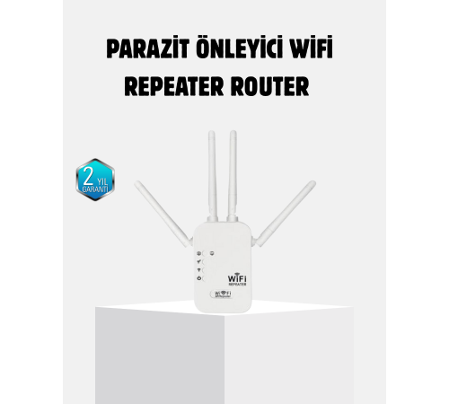Antenli WiFi Repeater 300m2 Kapsama Alanı WPA3 Güvenlikli