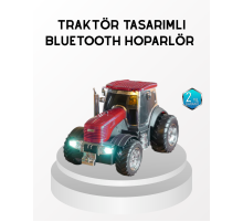 Bluetooth Nostaljik Traktör Hoparlör LED Işıklı 12W Güçlü Ses