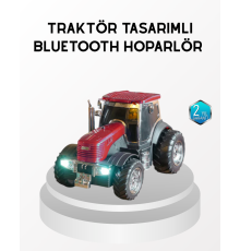 Bluetooth Nostaljik Traktör Hoparlör LED Işıklı 12W Güçlü Ses