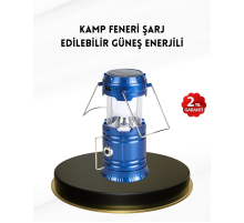 Solar Kamp Lambası Kızak Sistemli Şarjlı Taşınabilir Doğa Yürüyüşü Işığı