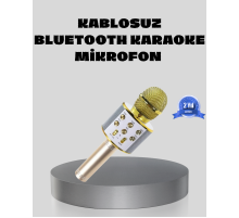 Bluetooth Karaoke Mikrofon Şarjlı Uzun Pil Ömürlü Çok Fonksiyonlu