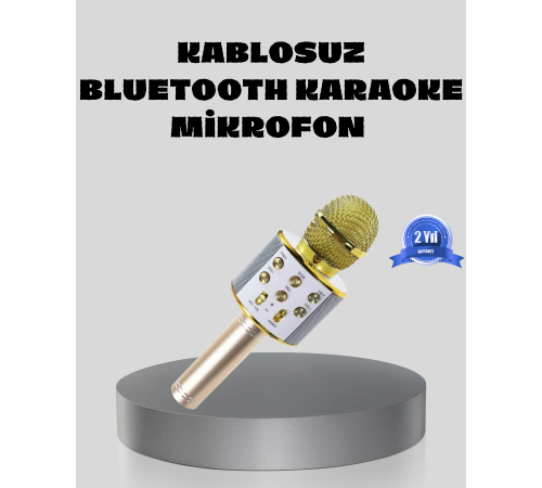 Bluetooth Karaoke Mikrofon Şarjlı Uzun Pil Ömürlü Çok Fonksiyonlu