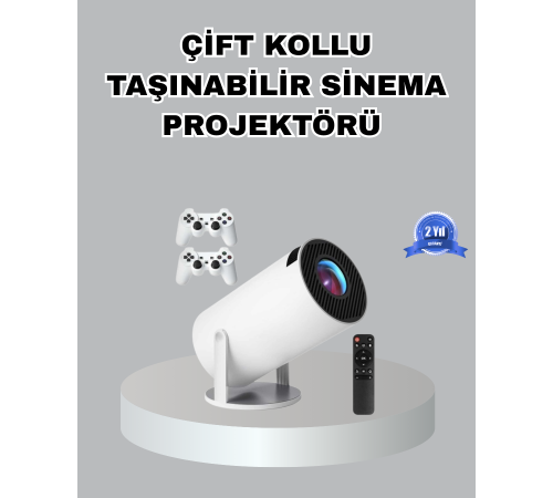 Taşınabilir Projeksiyon Cihazı 4K Destekli Wi-Fi Kablosuz Ekran Yansıtma