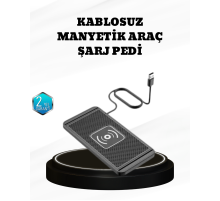 15W Manyetik Kablosuz Şarj Pedi Araç Masa Kullanımına Uygun Qi Şarj Cihazı