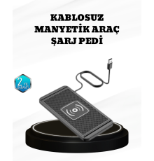 15W Manyetik Kablosuz Şarj Pedi Araç Masa Kullanımına Uygun Qi Şarj Cihazı
