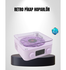Bluetooth Retro Pikap Hoparlör 360 Derece Ses Projektörlü Gece Lambası Çok Fonksiyonlu