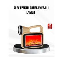 Solar Alev Işığı COB Teknolojili Taşınabilir El Feneri ve Kamp Lambası