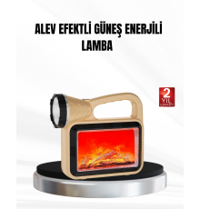 Solar Alev Işığı COB Teknolojili Taşınabilir El Feneri ve Kamp Lambası