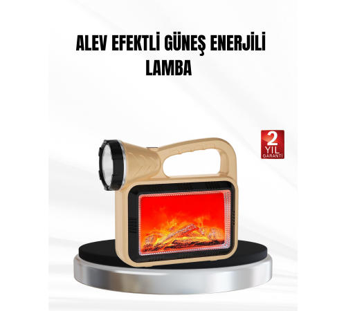 Solar Alev Işığı COB Teknolojili Taşınabilir El Feneri ve Kamp Lambası