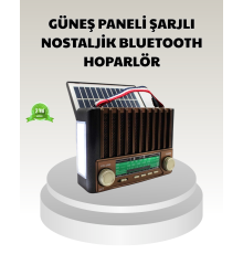 Güneş Enerjili Taşınabilir Hoparlör KTF-1428 Bluetooth Radyo USB SD Kart Destekli