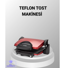 Tost Makinesi Kırmızı Döküm Plaka 6+ Dilim Çok Kapasiteli Izgara