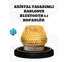 RGB LED Işıklı Kristal Tasarım Bluetooth 5.1 Hoparlör 5W Taşınabilir