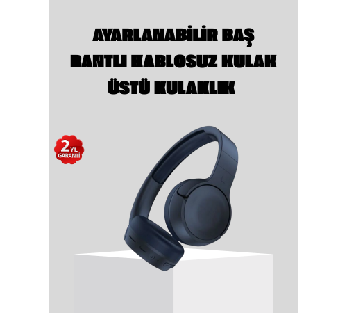 Kablosuz Bluetooth Kulaklık 5.0 18 Saat Kullanım Dinamik Sürücü Siyah