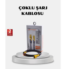 USB-C USB-A 4’ü 1 Arada Örgülü Kablo 65W Hızlı Şarj Metal Uç Dayanıklı