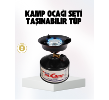 Outdoor Kamp Ocağı Gazlı Taşınabilir Pişirme Seti Üç Ayaklı Denge Aparatlı