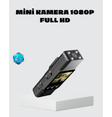 Mini Güvenlik Kamerası 1080P 3MP Fotoğraf 180° Ayarlanabilir Lens USB Şarjlı