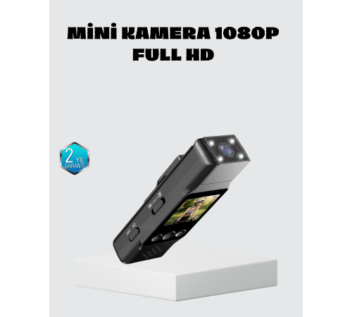 Mini Güvenlik Kamerası 1080P 3MP Fotoğraf 180° Ayarlanabilir Lens USB Şarjlı