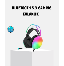 Kablosuz  Kulaklık RGB Aydınlatmalı Bluetooth 5.3 Uzun Pil Ömürlü