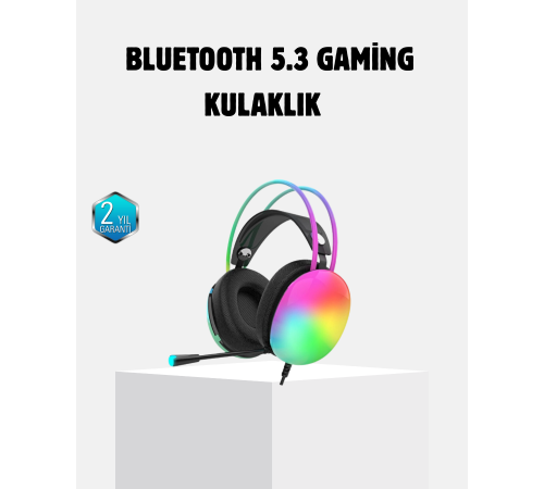 Kablosuz  Kulaklık RGB Aydınlatmalı Bluetooth 5.3 Uzun Pil Ömürlü