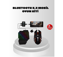 Mobil  Oyun Seti 5in1 X8 Pro Çipset RGB Klavye Mouse Telefon Tutucu