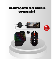 Mobil  Oyun Seti 5in1 X8 Pro Çipset RGB Klavye Mouse Telefon Tutucu