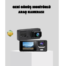 Full HD 3'lü Araç Kamerası Geri Görüş Destekli Park Modlu 1080P DVR