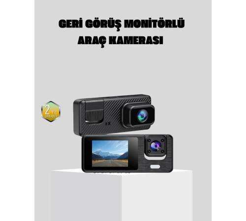 Full HD 3'lü Araç Kamerası Geri Görüş Destekli Park Modlu 1080P DVR