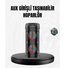 Kablosuz Stereo Hoparlör USB + SD Kart + AUX Destekli Bluetooth 5.0