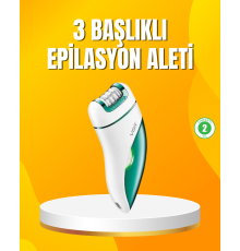 Şarjlı 3’ü 1 Arada VGR Epilatör LED Işıklı Suya Dayanıklı Hassas Bölge Epilasyon Makinesi