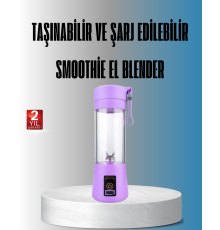 Şarjlı 380ml Portatif Smoothie Blender USB Mini Shake Yapıcı