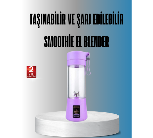 Şarjlı 380ml Portatif Smoothie Blender USB Mini Shake Yapıcı