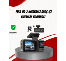 Ön Arka ve İç Kamera DashCam 360° Kapsamlı Full HD Araç Güvenlik Sistemi