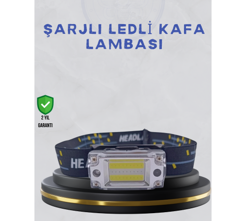 Kompakt LED Kafs Feneri USB Şarjlı Manyetik 2 Işık Modlu 215 Lümen