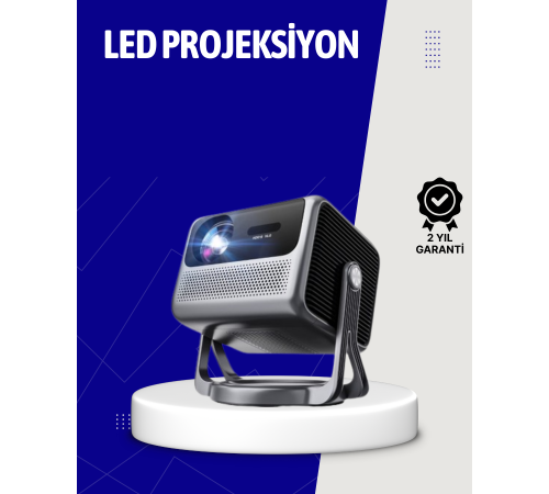 Smart Projector Android TV Taşınabilir Gimbal Standlı